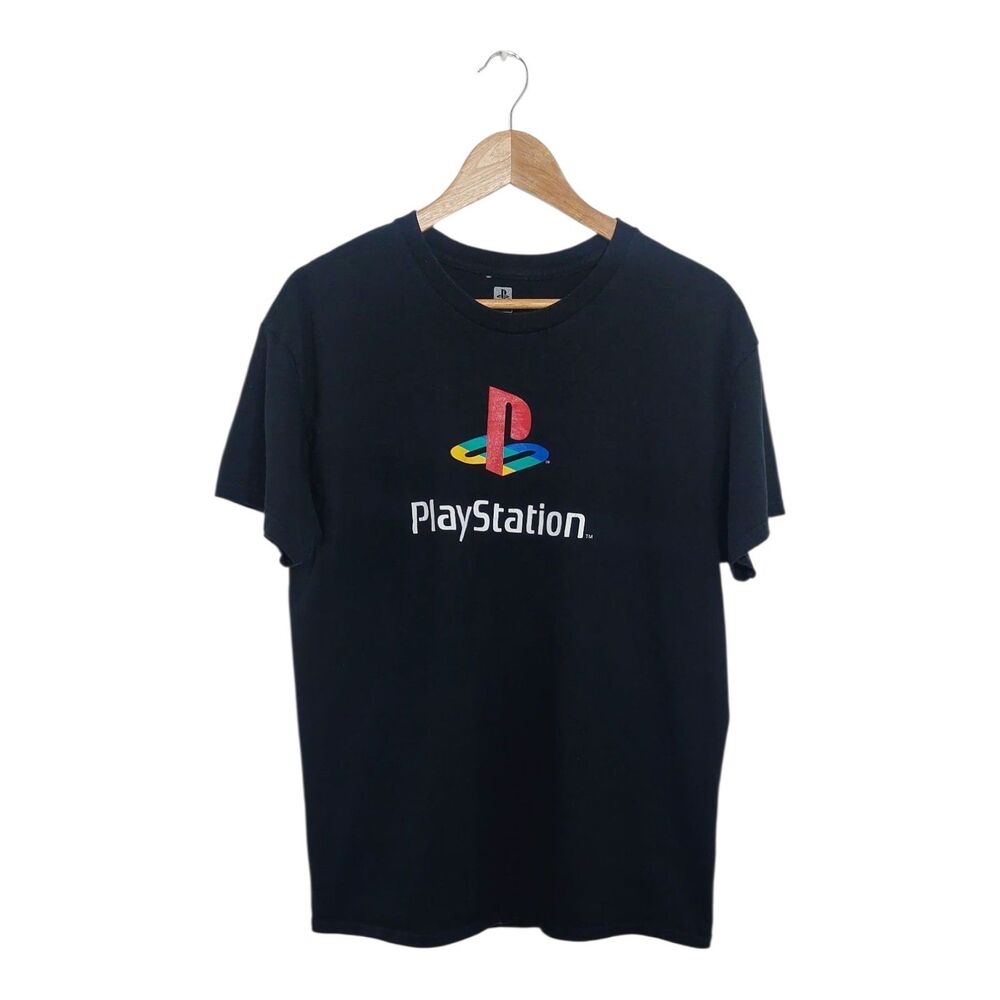 Playstation Men's Size Large T Shirt Top Tee Black Logo